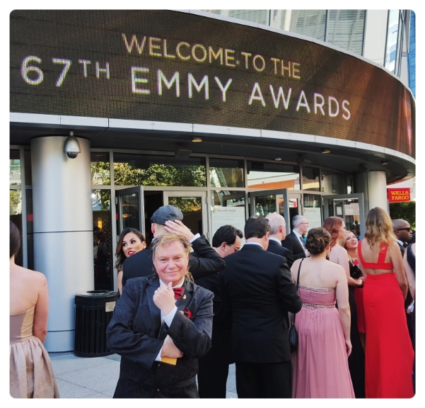 Pierre Patrick at 67th EMMY AWARDS entrance.