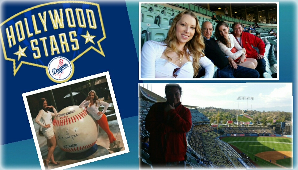 HOLLYWOOD STARS and Dogers Game with Agent Producer Jerry Pace and Clients Jennifer Day and Jenna McCombie.