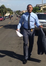 Derrex Brady as Detective Decker onset of Killing Lazarus (2015).