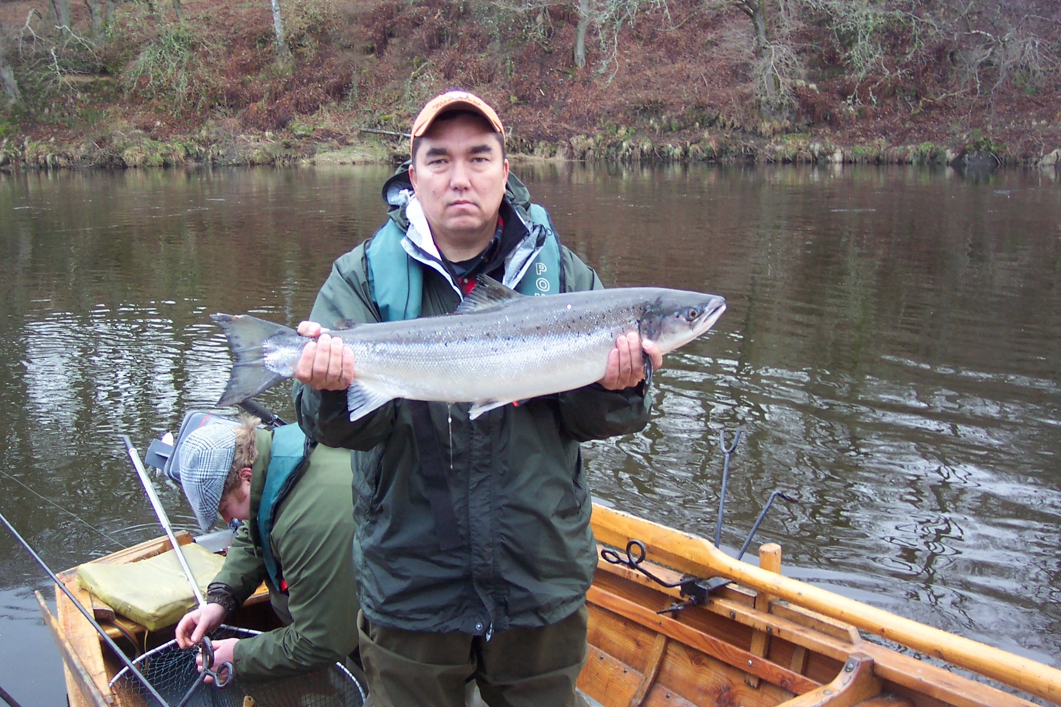 With a salmon in Scotland