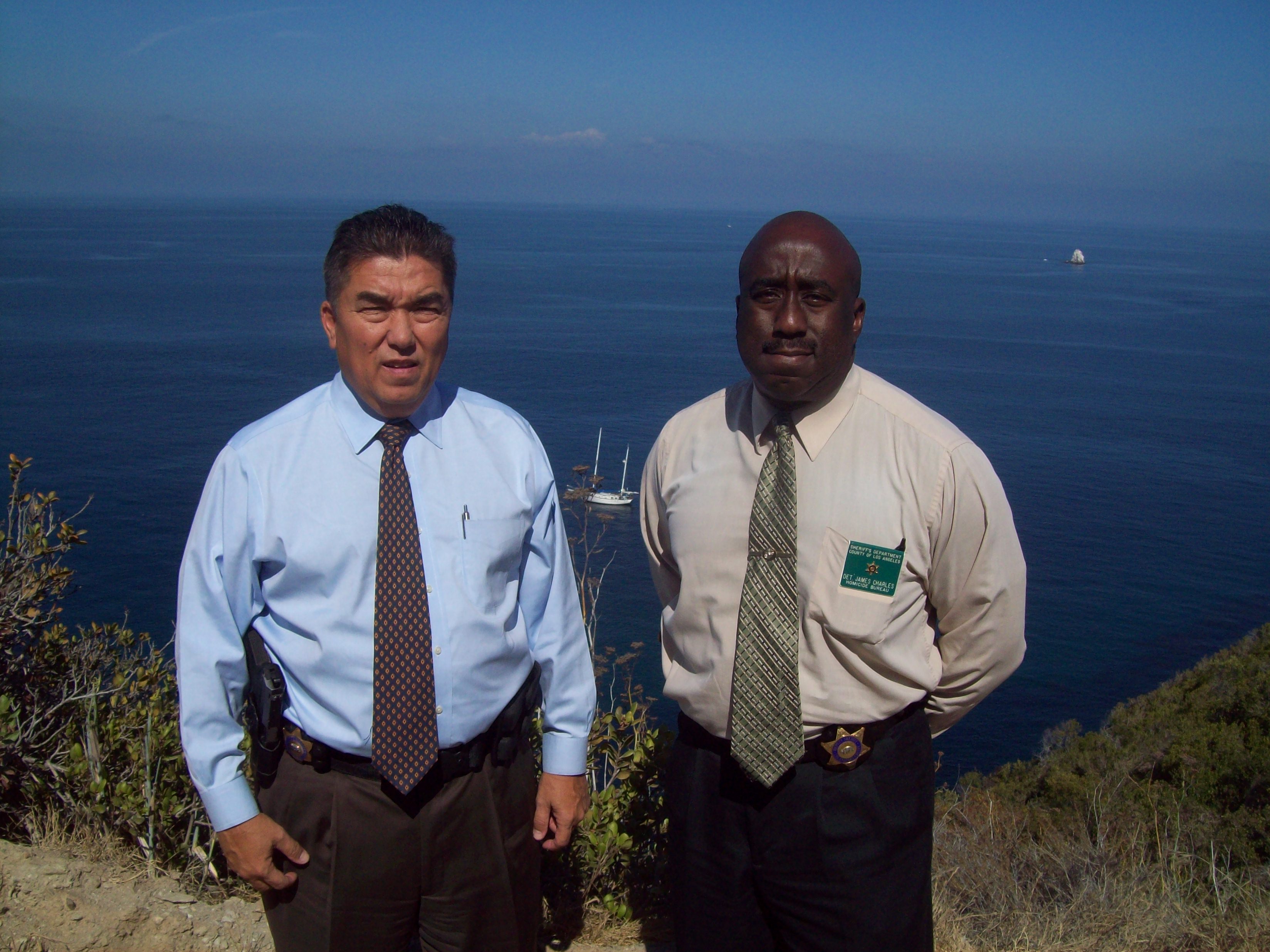 Jim and I working a case on Catalina Island.