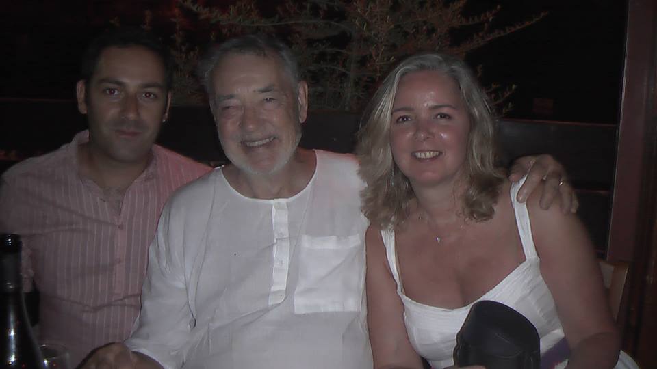 Constantinos Patsalides, Richard Johnson and Lynne Johnson, after a difficult filming day.