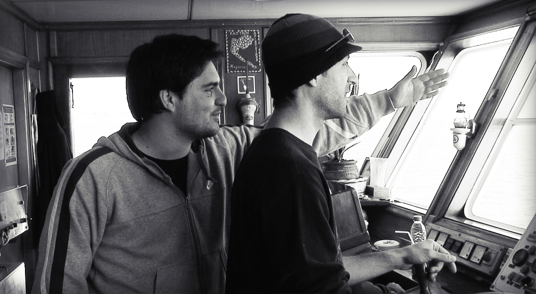 Piloting a sea ferry between islands in Greece.