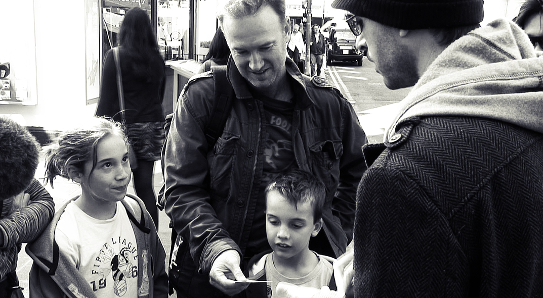 Performing magic on location for a TV show in London.