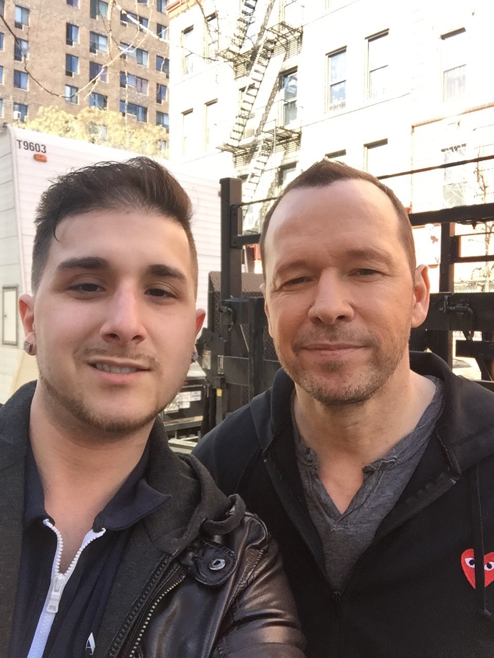 Me and Donnie Wahlberg on set of Blue Bloods season 5