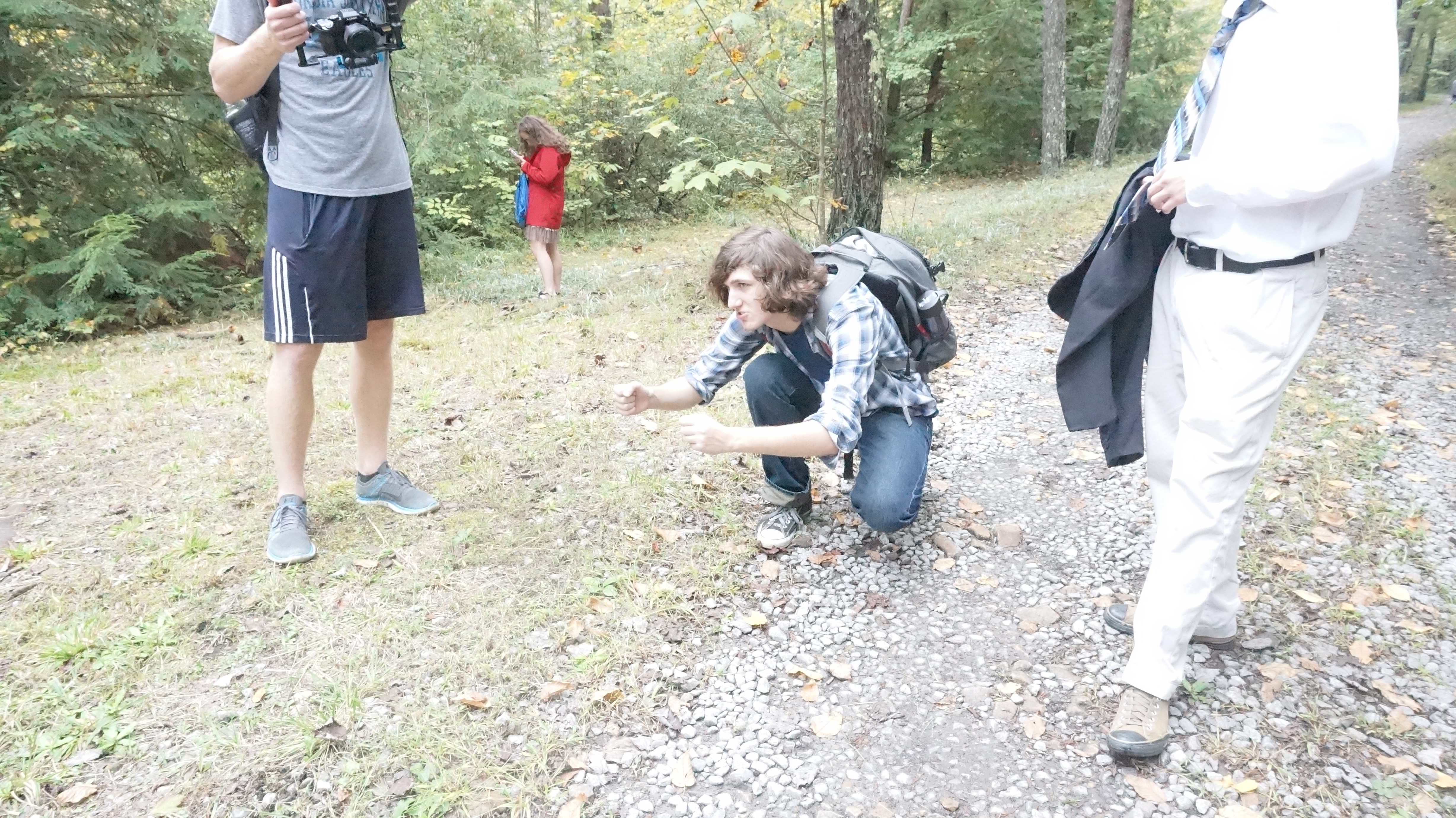Connor Rentz on location for principal photography of Spectrum, October 2015.