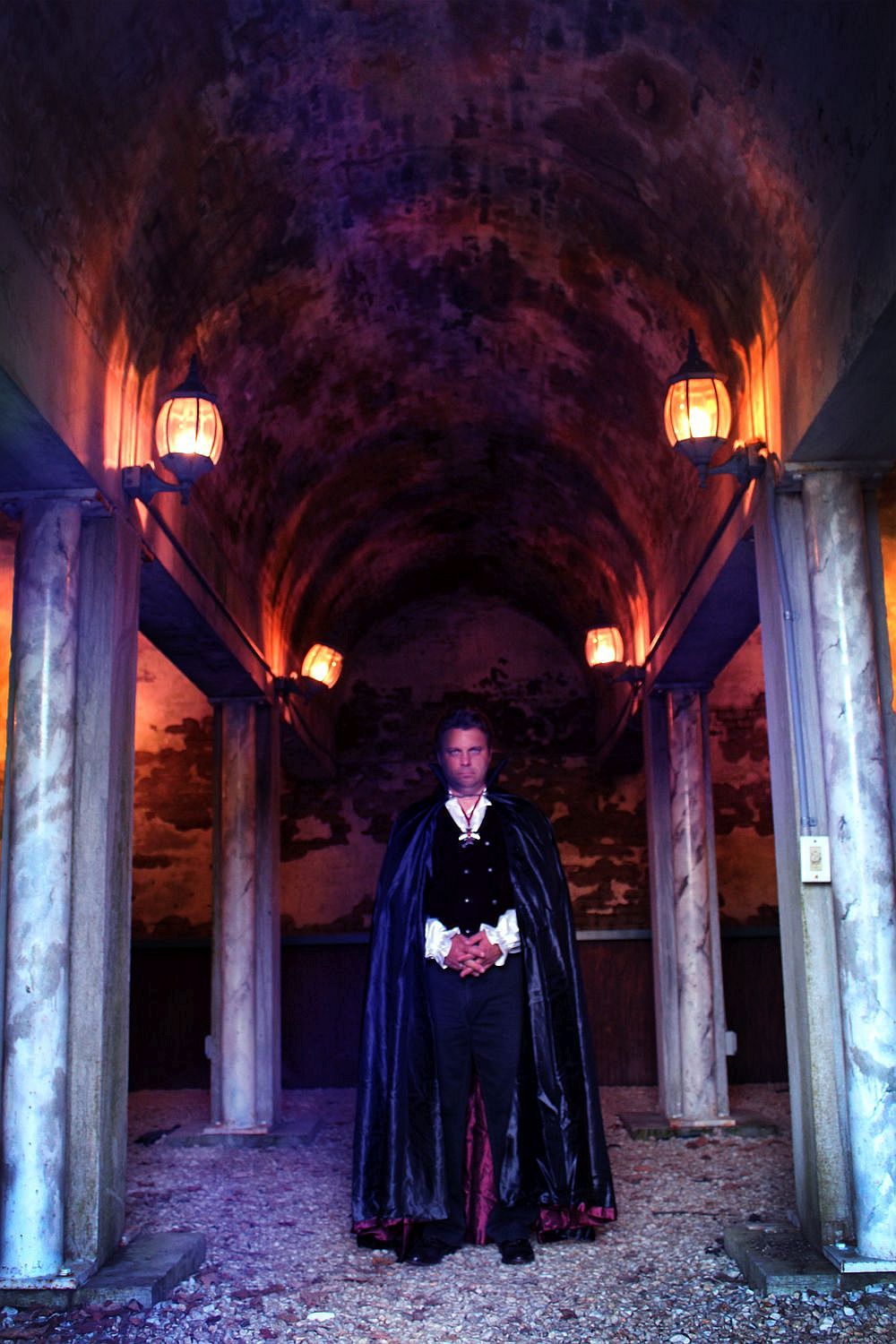 Drac Von Stoller photo taken at the cemetery in a crypt