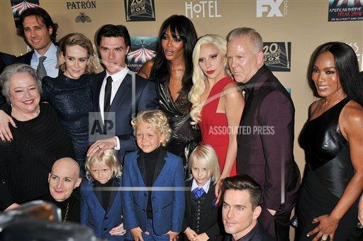Lennon Henry at American Horror Story:Hotel premiere Oct. 3, 2015 full cast with creators Ryan Murphy and Brad Falchuk