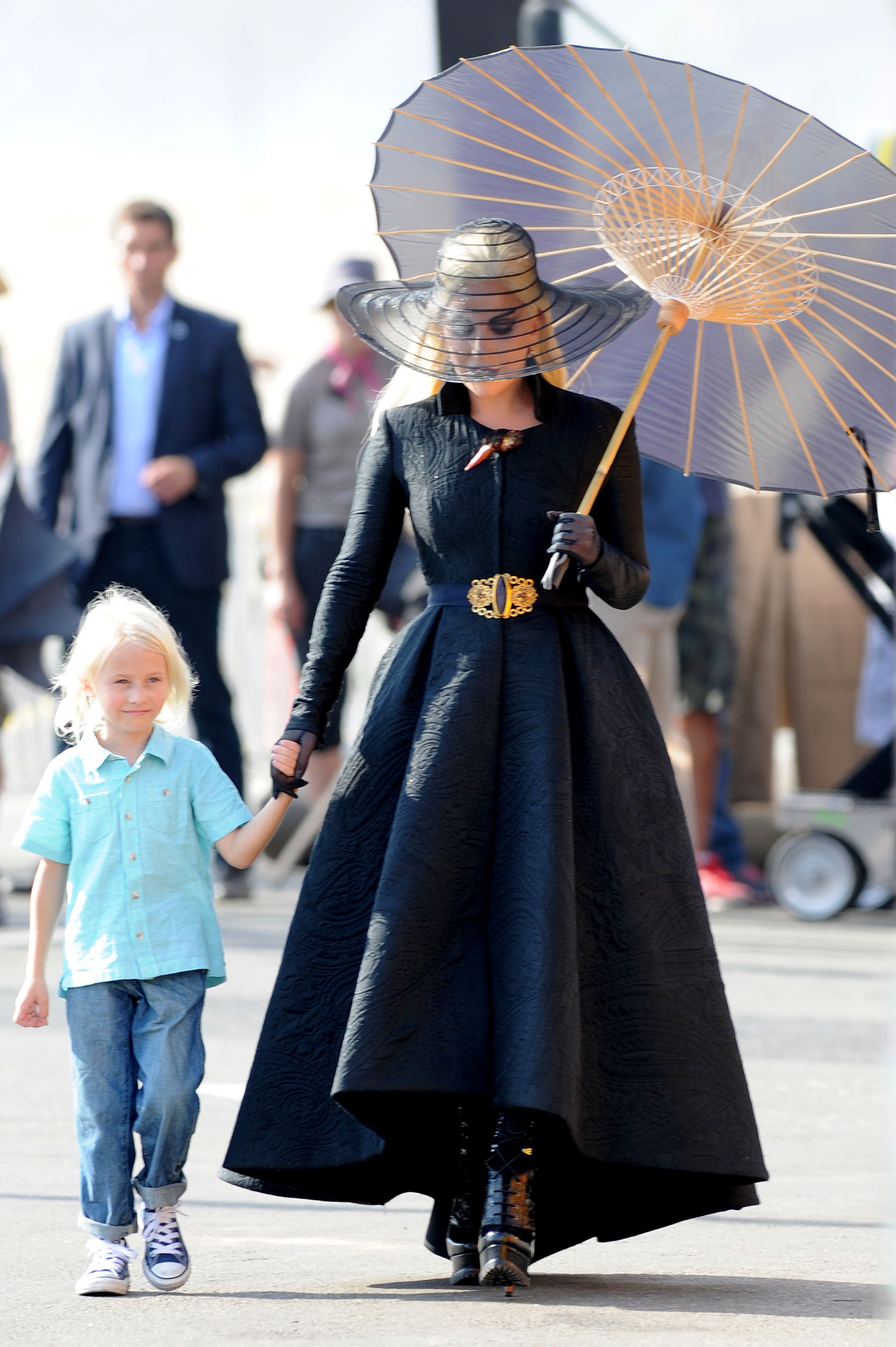 Lennon Henry and Lady Gaga on location for AHS:Hotel