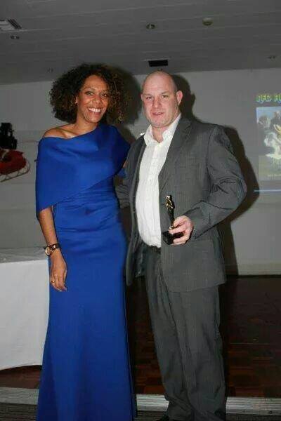 2014 Northern Film and Drama award receiving my award from Nicci Topping from Topping castings