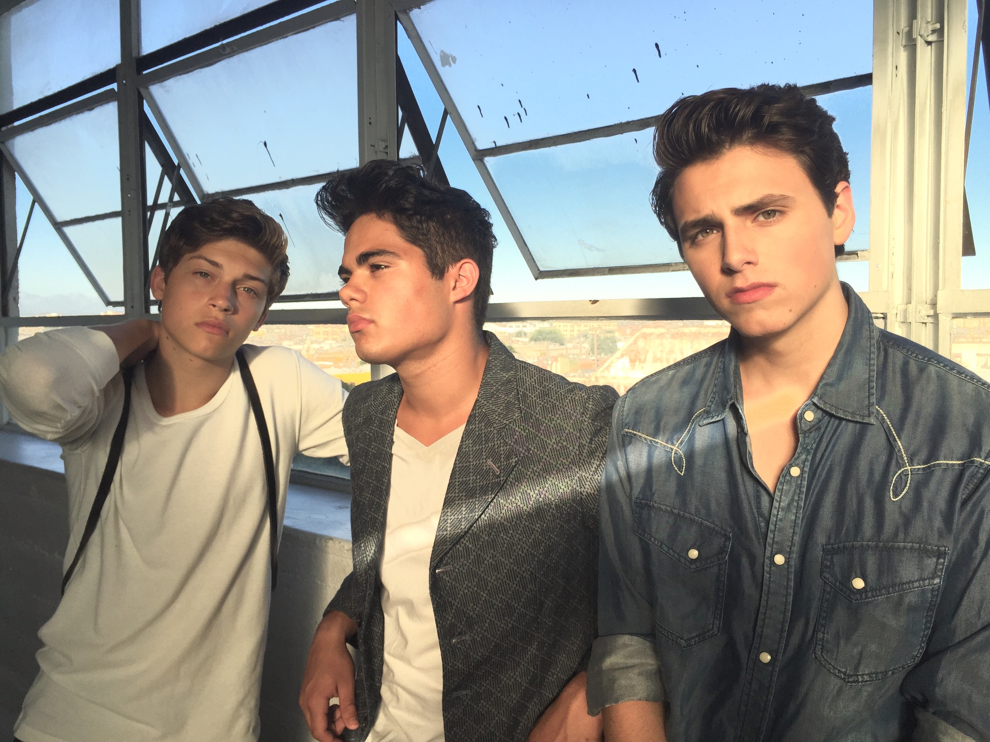 Ricky Garcia, Emery Kelly and Liam Attridge of Forever in Your Mind behind the scenes at the BELLO magazine Young Hollywood issue.