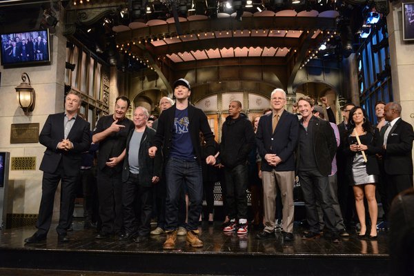 Still of Dan Aykroyd, Steve Martin, Alec Baldwin, Chevy Chase, Martin Short, Justin Timberlake and Paul Simon in Saturday Night Live (1975)