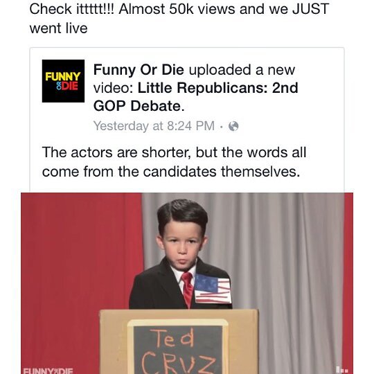 Playing a young Ted Cruz for the Little Republicans.