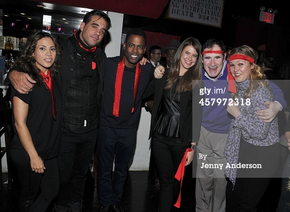 Sarah Schultz, Elizabeth Rodriguez, Bobby Cannavalle, Chris Rock, Julia Stiles, and Richard Kind play Charades for Labyrinth Theater Company's annual Celebrity Fundraiser.