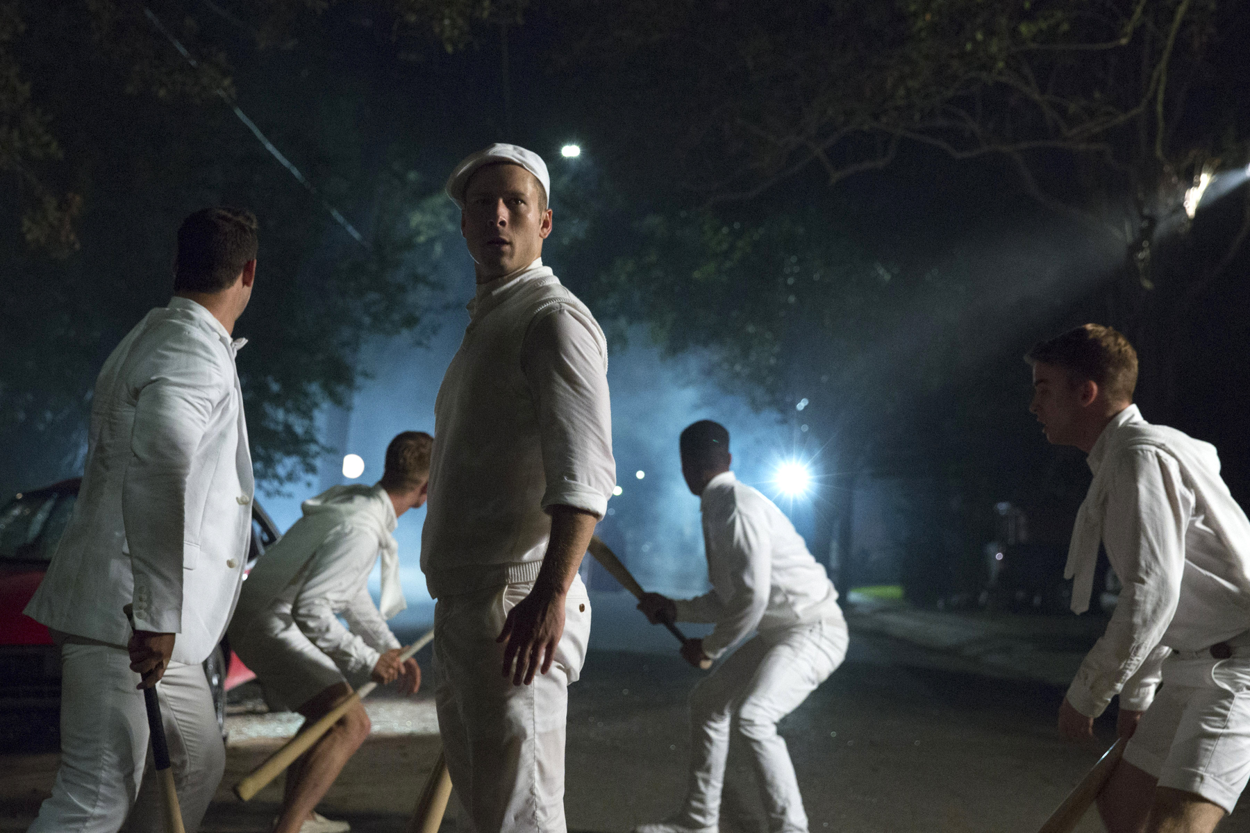 Still of Glen Powell, Evan Paley, Lucien Laviscount, Austin Rhodes and Aaron Rhodes in Scream Queens (2015)