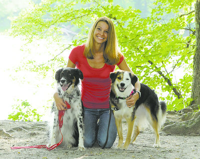 Myself and my two actor dogs, Emma and Matty.