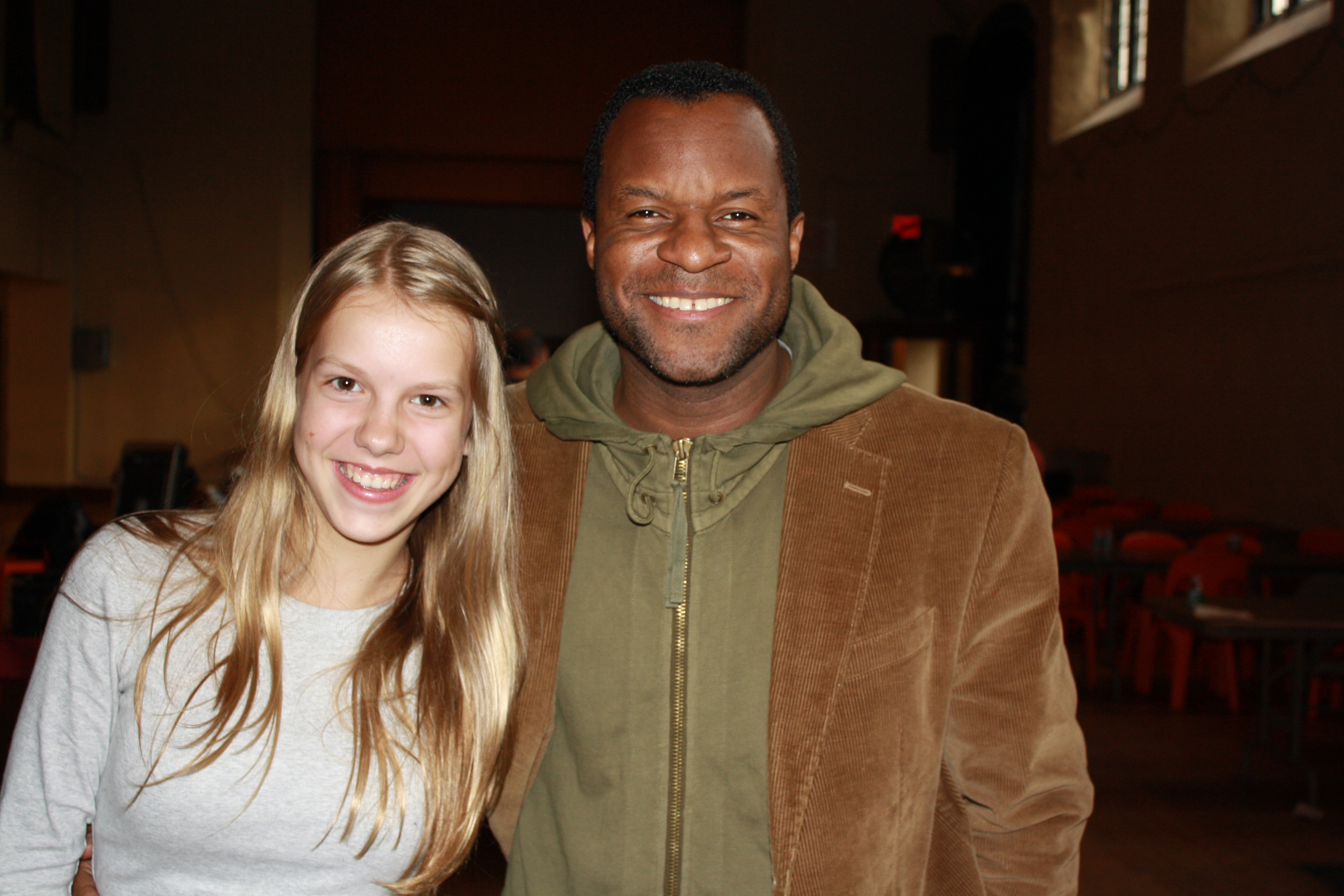 Vesta Tuckute with Director Geoffrey Fletcher on set of 