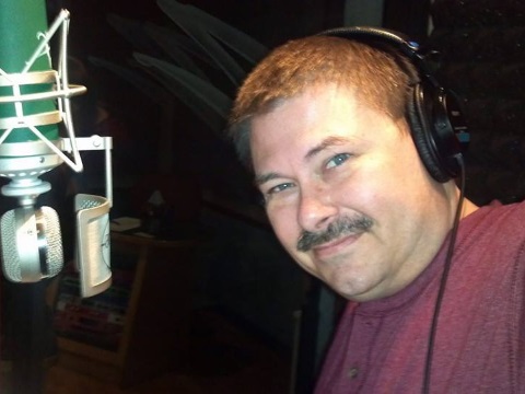 Mark in the recording studio for the CDC Tips from Former Smokers radio spot