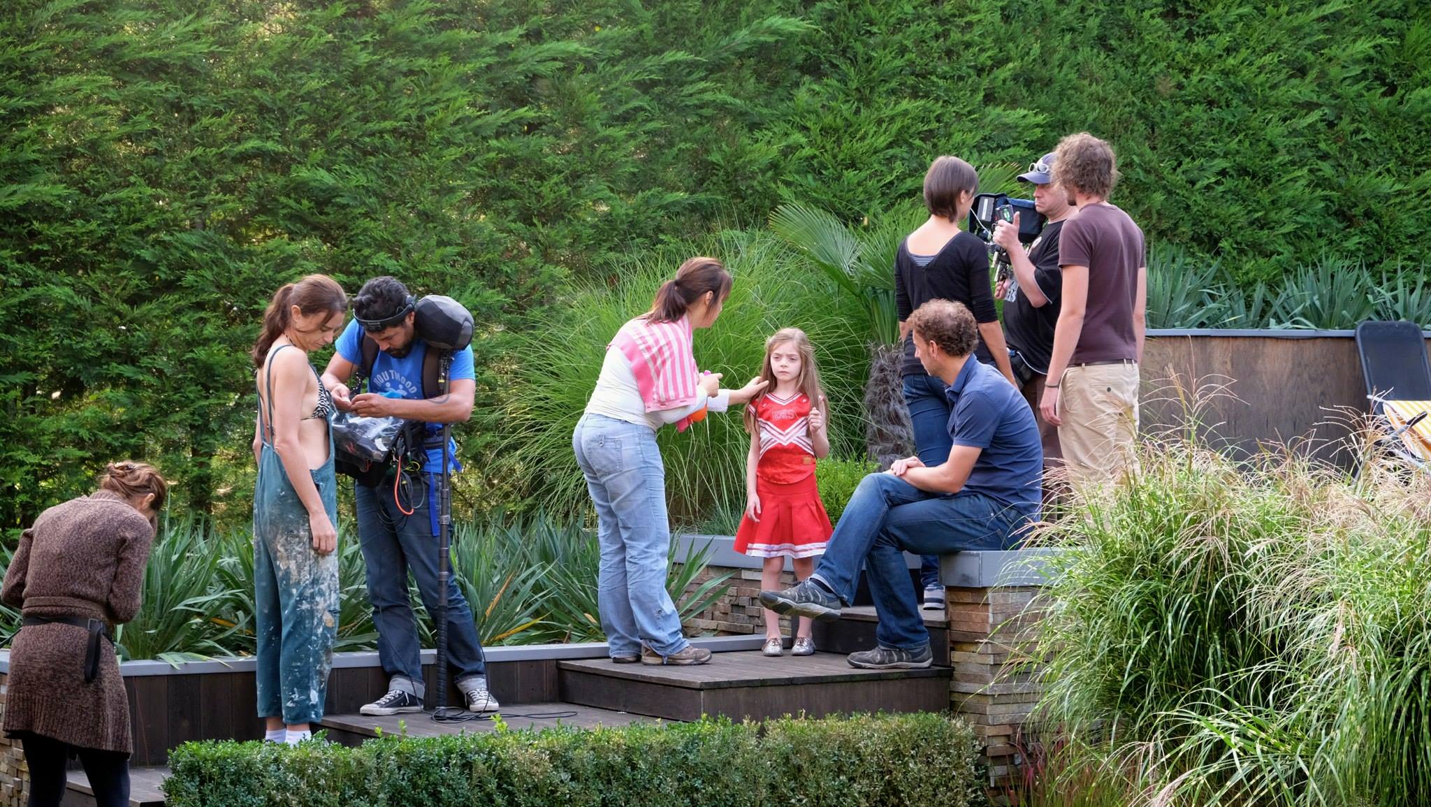 Rebeka with Galloping Mind director Wim Vandekeybus during shoot in 2014