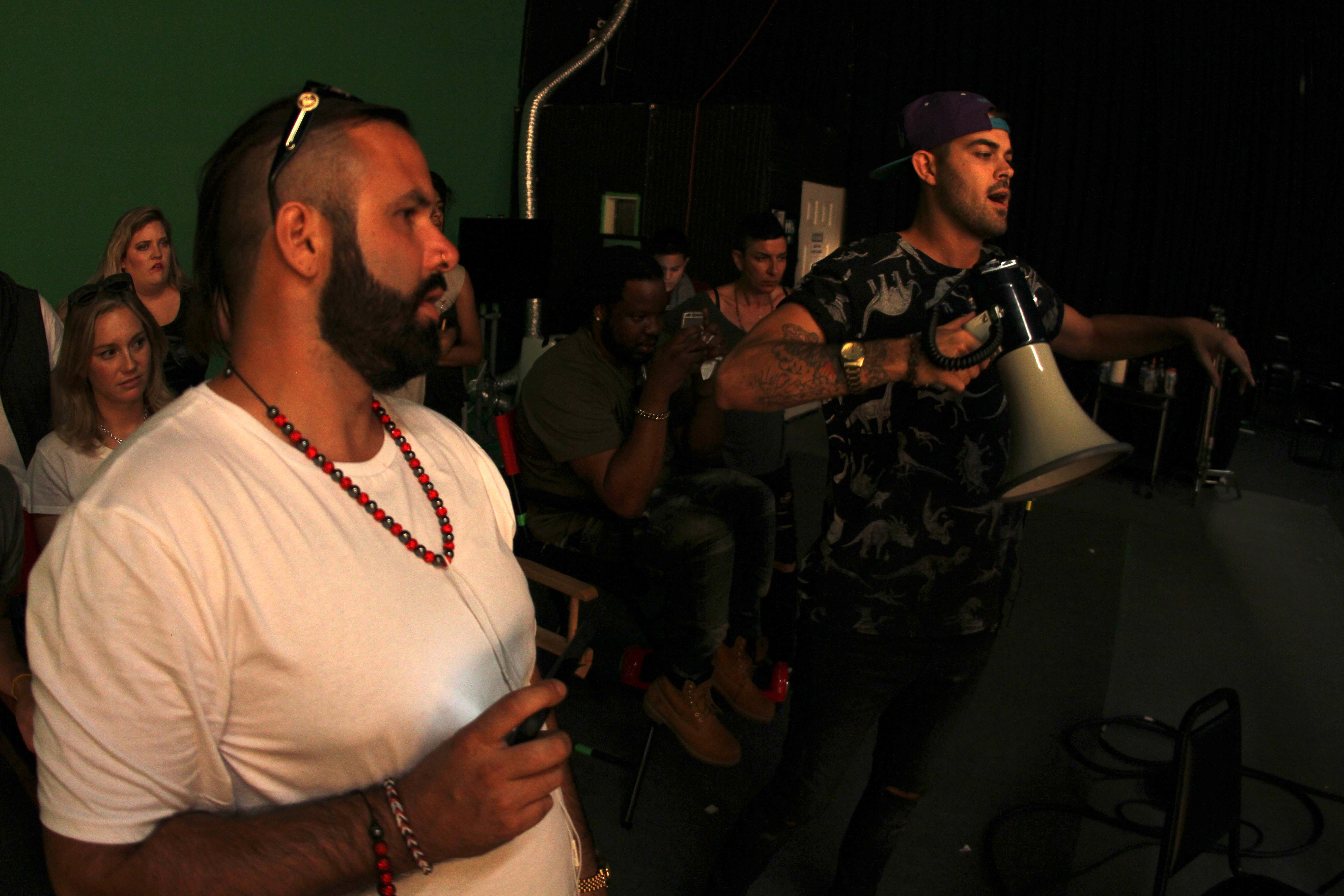 J.D. (Boy Rekless) Salbego on the set of artist: Iyaz's music video shoot for 