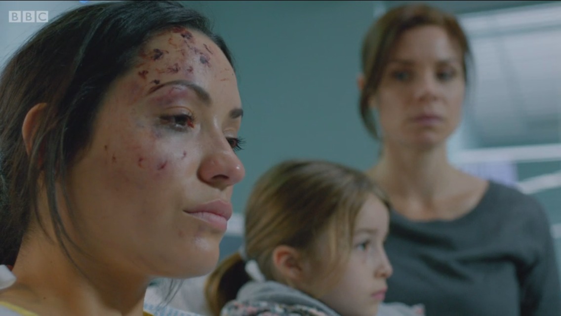 Kerry Bennett, Anna Acton and Grace Doherty in Casualty