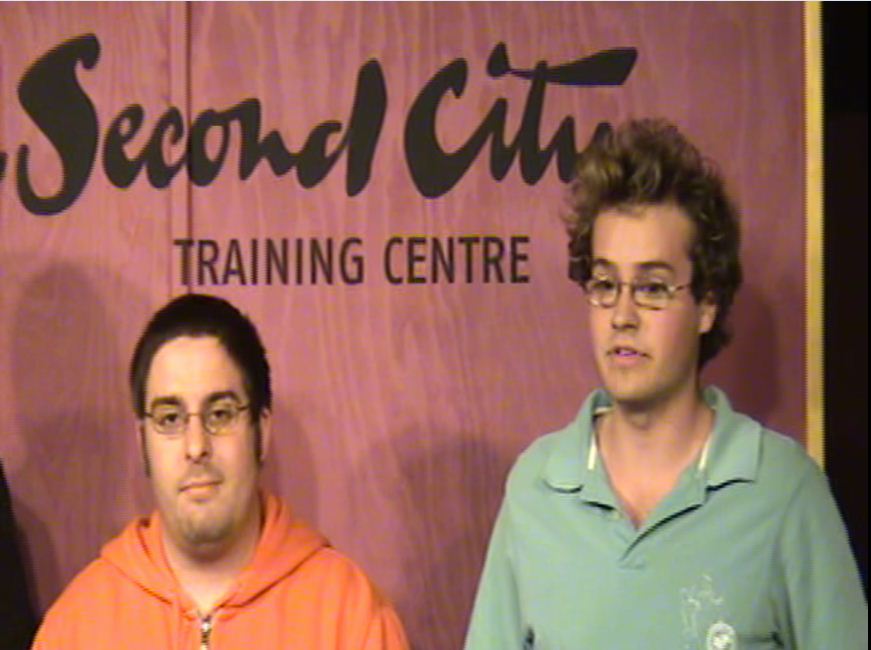 BRANDON LUDWIG, DAVE ROBERTS at the Second City training centre original John Candy stage