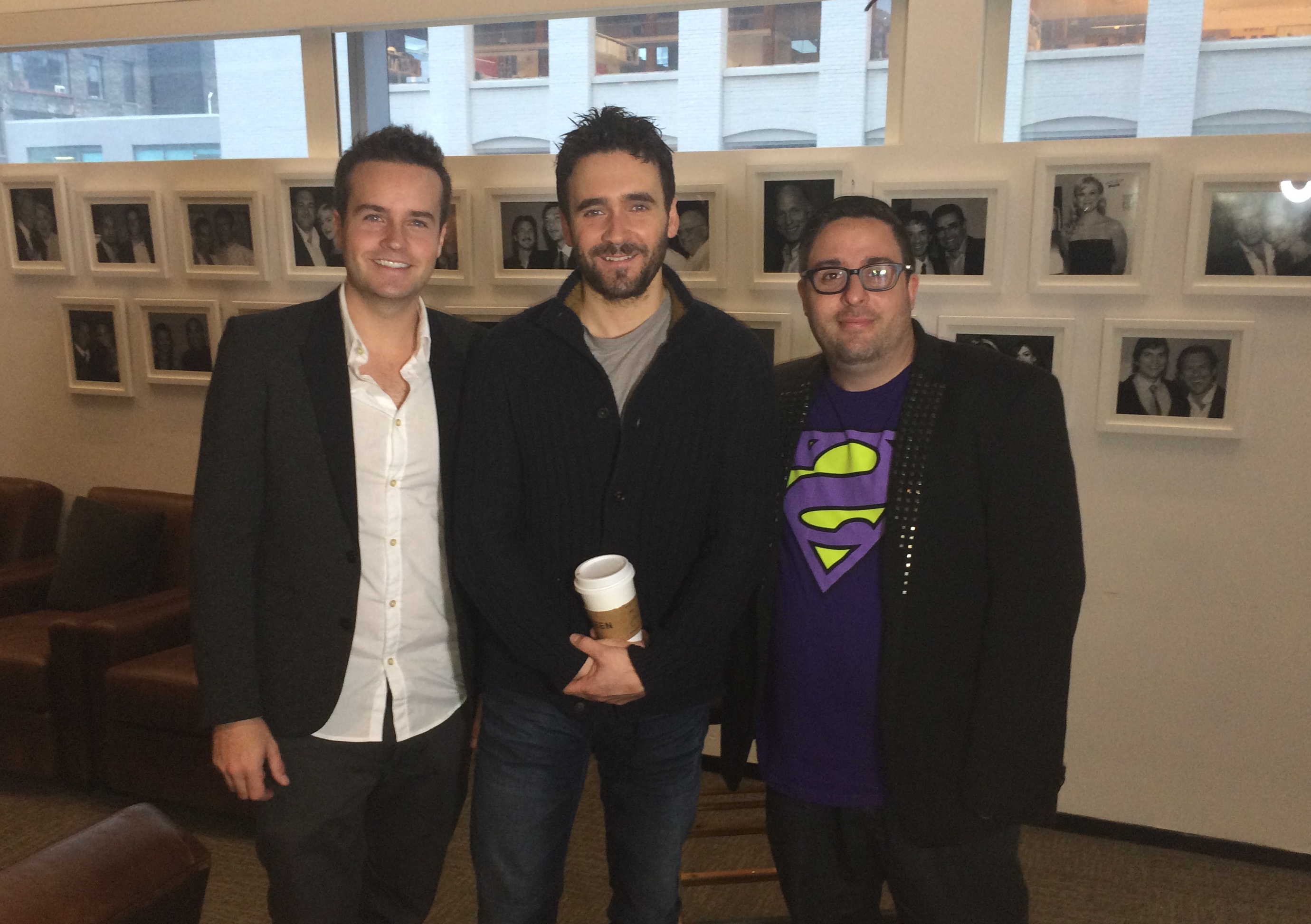 Brandon Ludwig, Allan Hawco & Dave Roberts @ TIFF Bell Lightbox green room for the Canadian International Television Festival, Republic of Doyle & Canadian Star