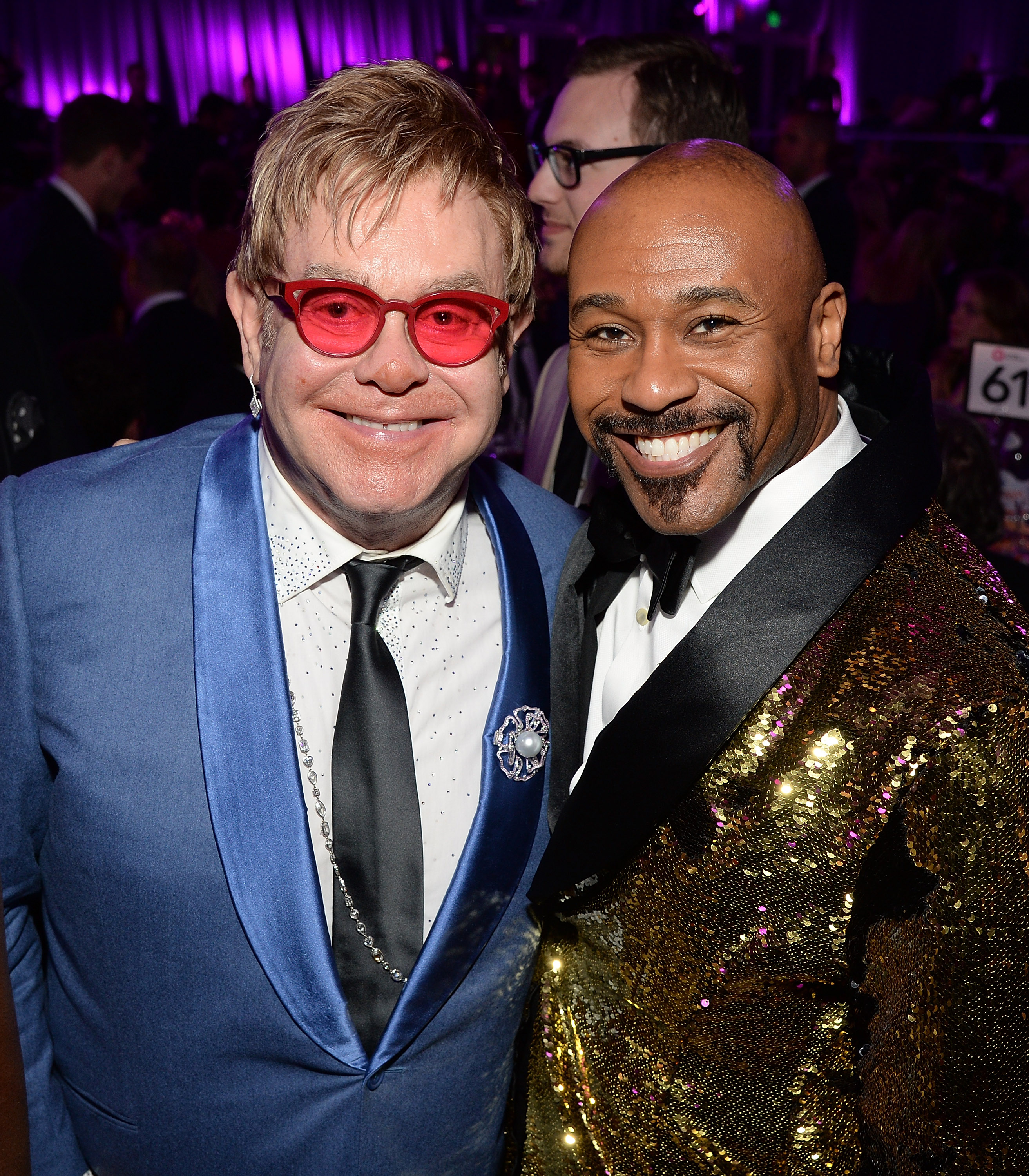 With Sir Elton John at his annual Elton John Aids Foundation Oscar Party.