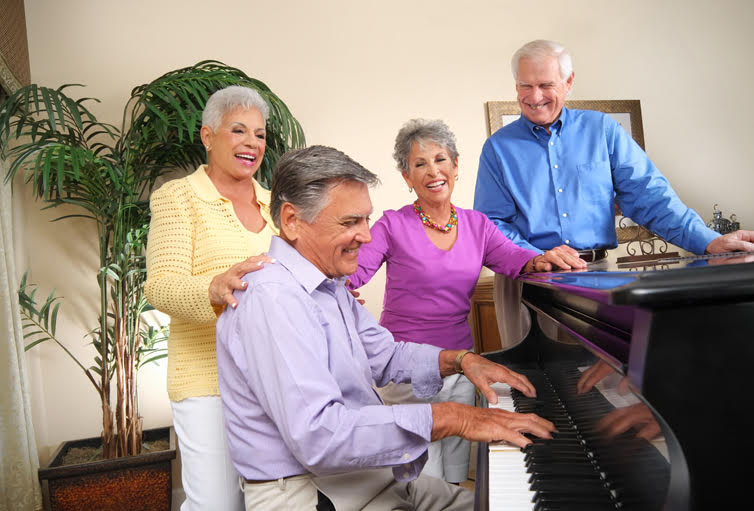 Dorothy L. Taylor, in yellow, as lifestyle model