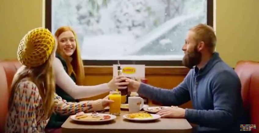 This is a screen-cap from Chloe's commercial for Denny's.