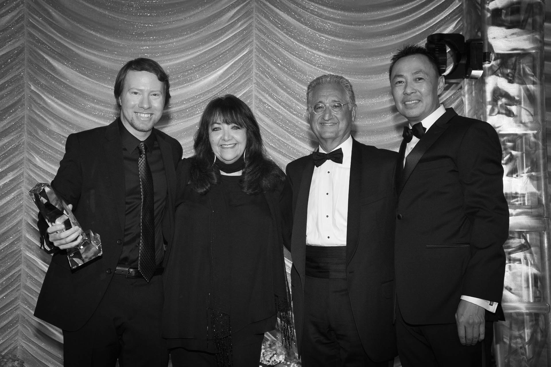 Left to Right: composer Bill Brown, Doreen Ringer Ross, Del Bryant, and Ray Yee.
