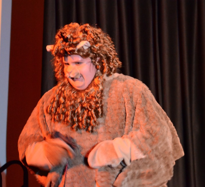 Brooke Gamble as the Cowardly Lion in the 