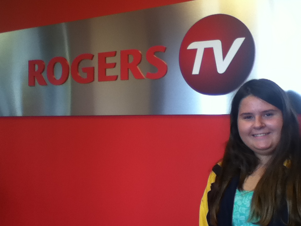 Brooke Gamble on set of Rogers Tv. (2012)