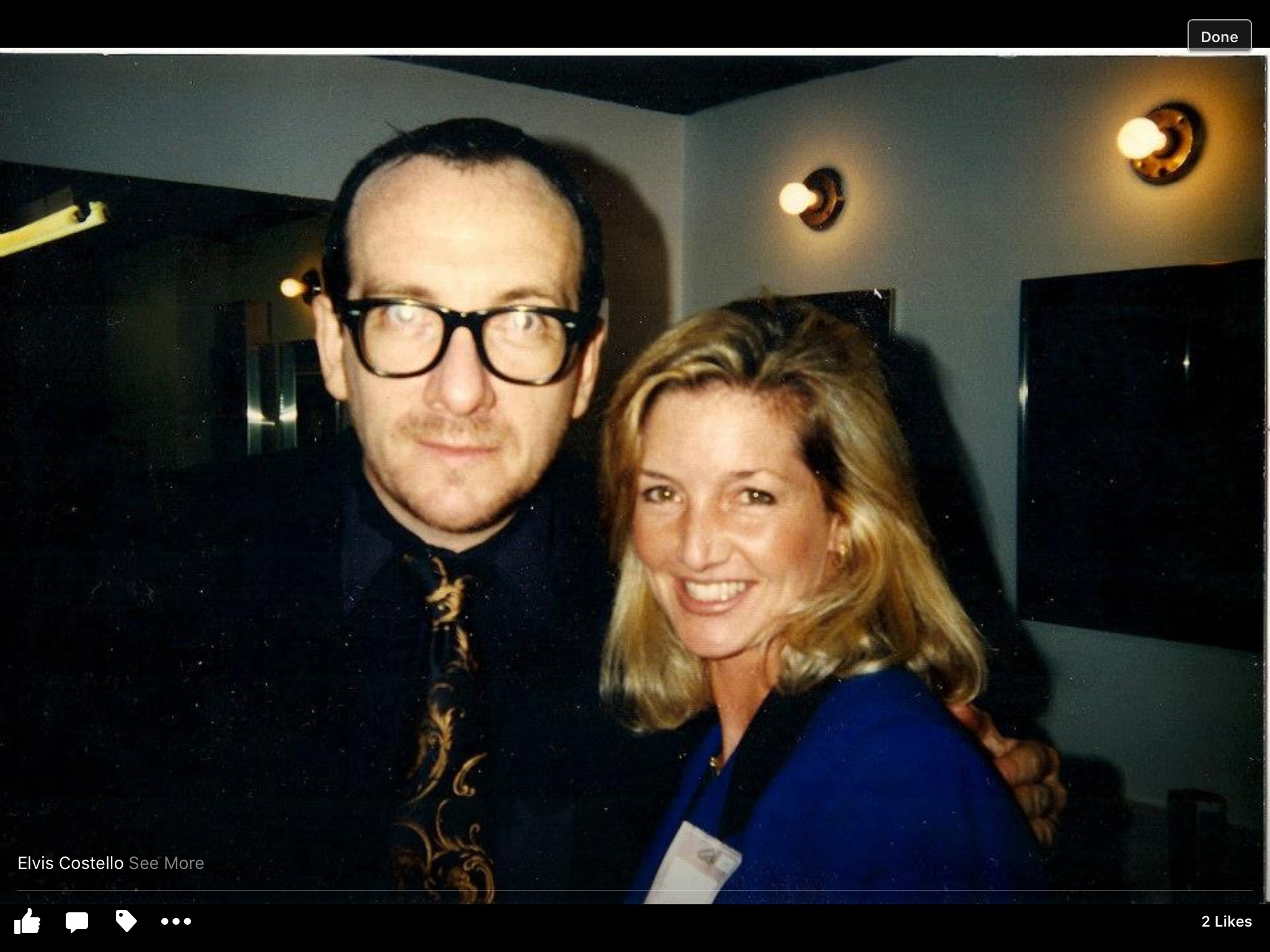 Back stage party at Radio City with Elvis Costello