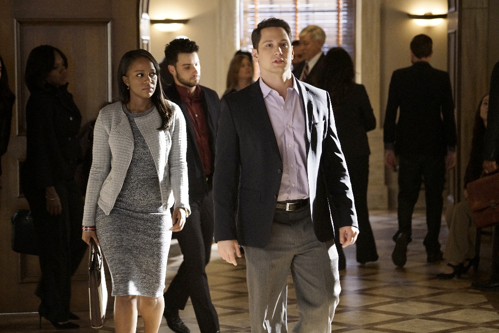 Still of Matt McGorry and Aja Naomi King in How to Get Away with Murder (2014)