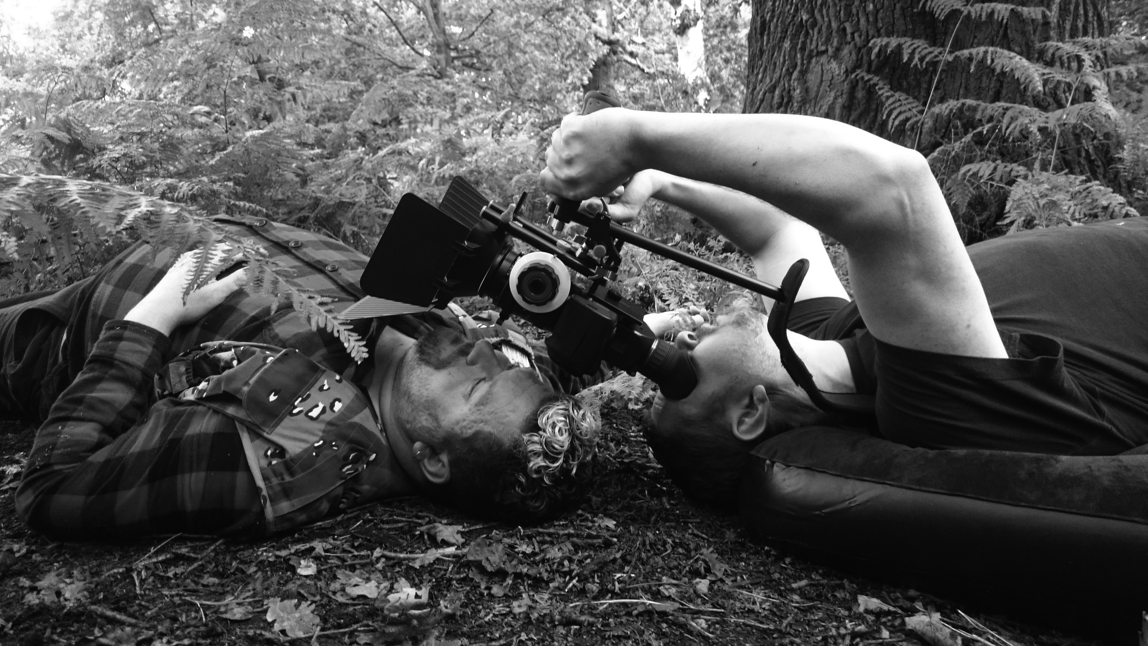 Matt Batten (R) with Damian Hammond on location of HUNT