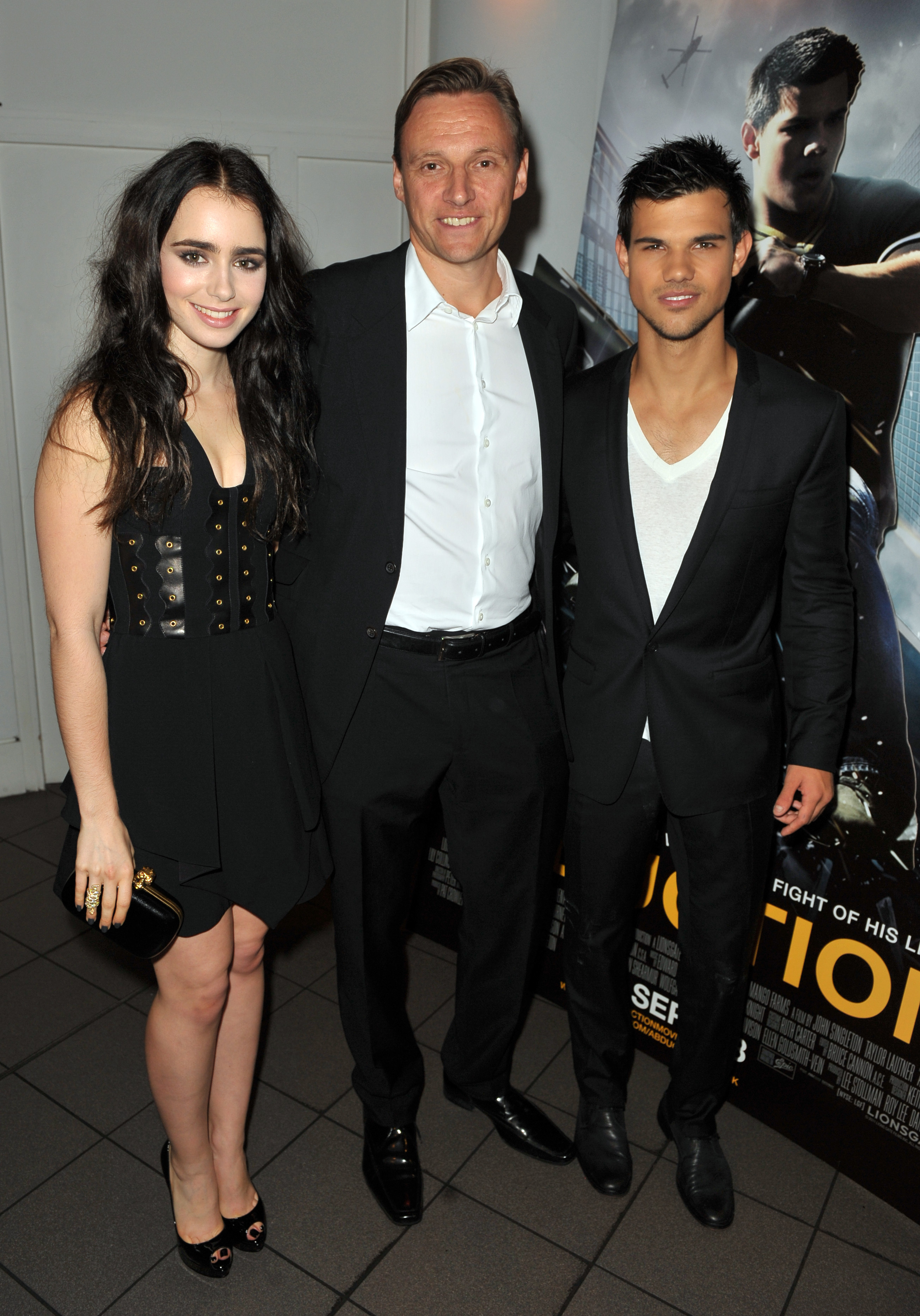 Lily Cole, Zygi Kamasa and Taylor Lautner at the UK Premiere of Abduction.