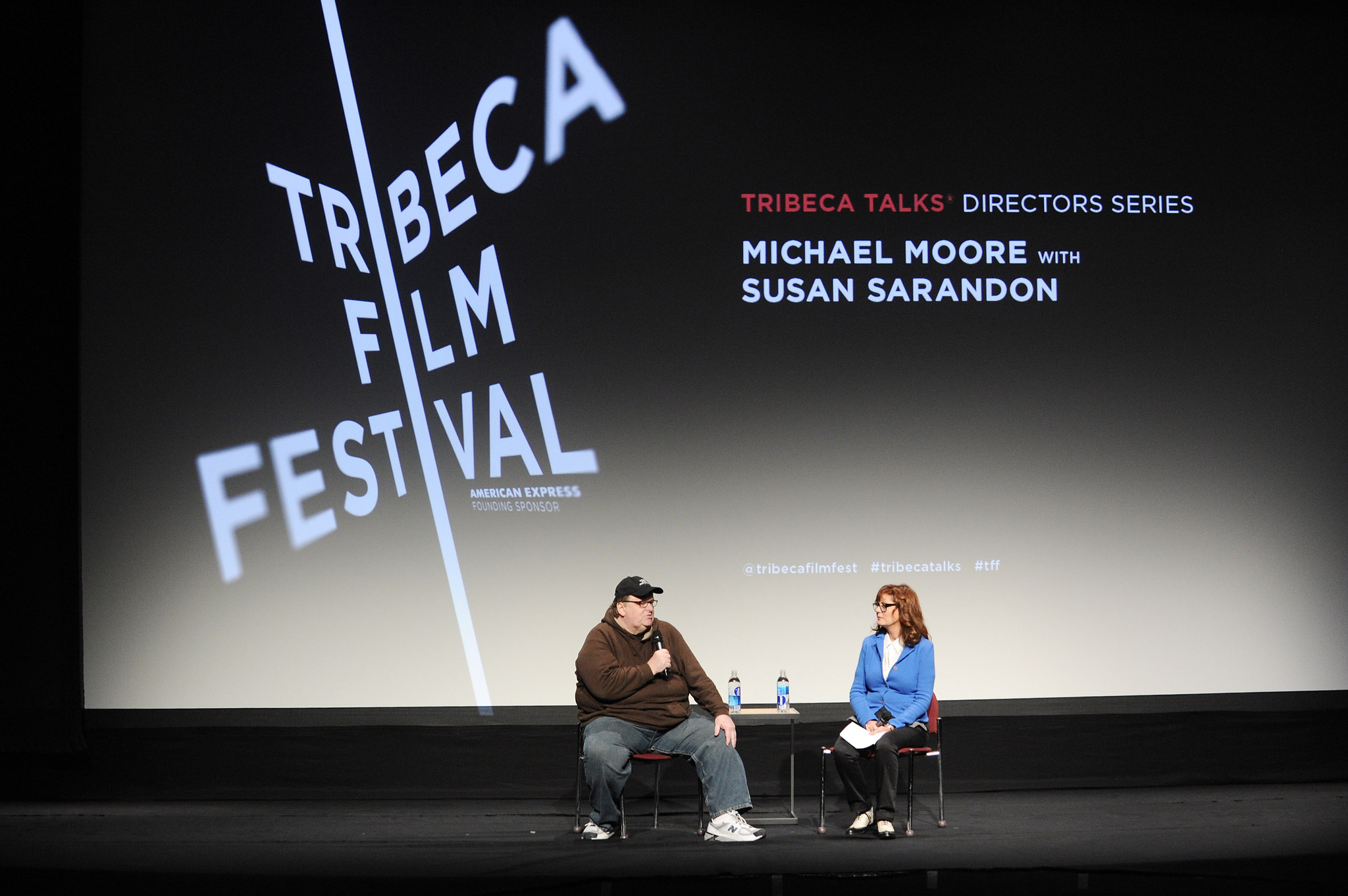 Susan Sarandon and Michael Moore