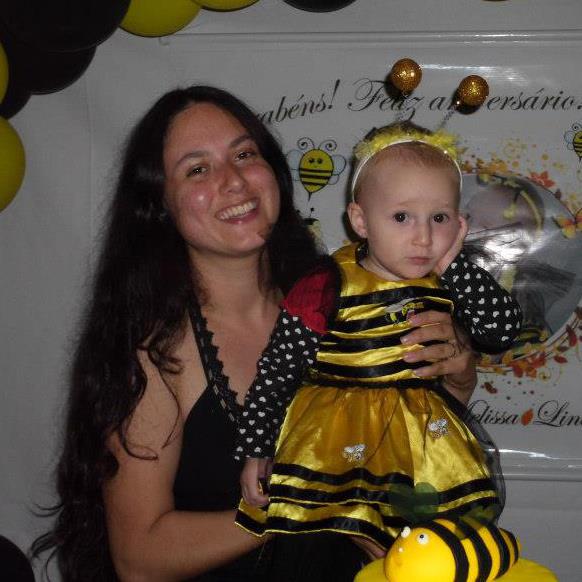 It's me and my daughter in her 1-year-old party.