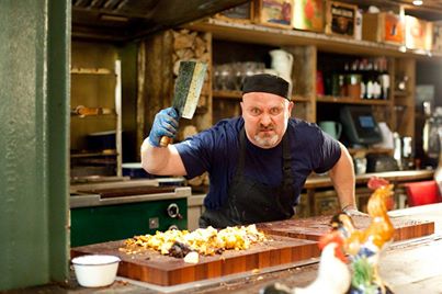 Luing Andrews playing the mad chef for for ' The Chicken Shop '