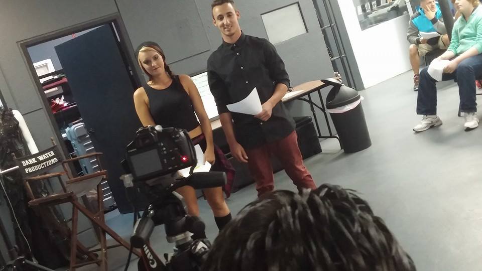 Paul Tumpson & Brittany Enos rehearsing a scene in 