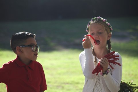 Lainee Rhodes on the set of the Red Vines commercial 