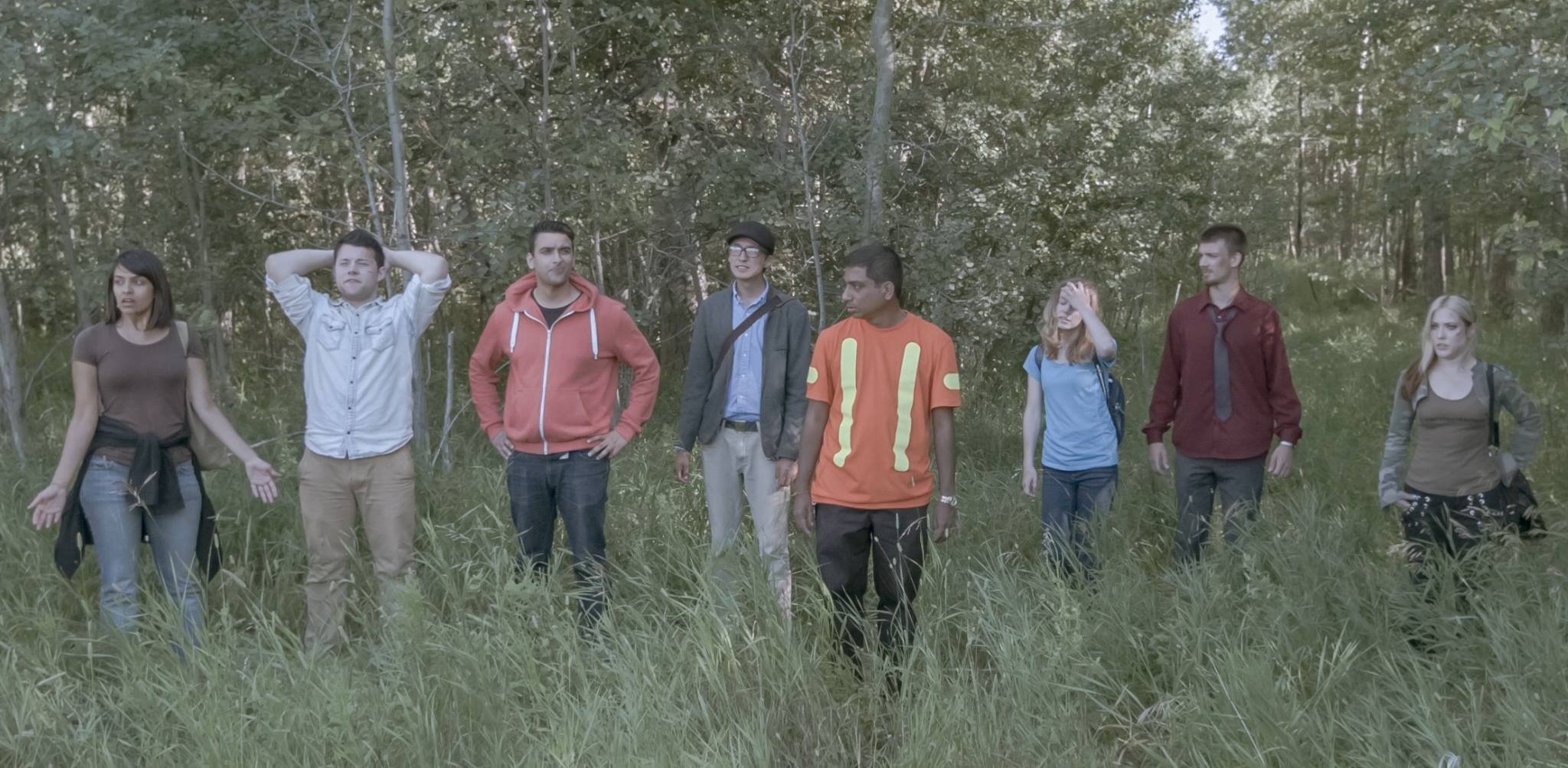 Still of Vincent Papequash, Sahaj Malhotra, Houston Hendrickson, Nena Warren, Sid Sharma, Joe Ladan, Amy Pearson and Prashanth Jayakumar in Within Circles (2016)