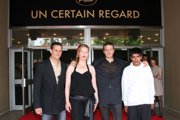 Los Bastardos Un Certain Regard screening at Cannes (Kenny Johnston, Nina Zavarin, Amat Escalante and Rubén Sosa)