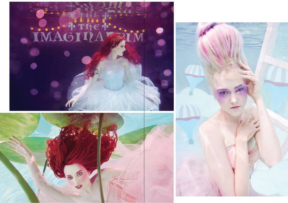 Underwater makeup and Hair for the Imaginarium featured in Beauty Biz Magazine