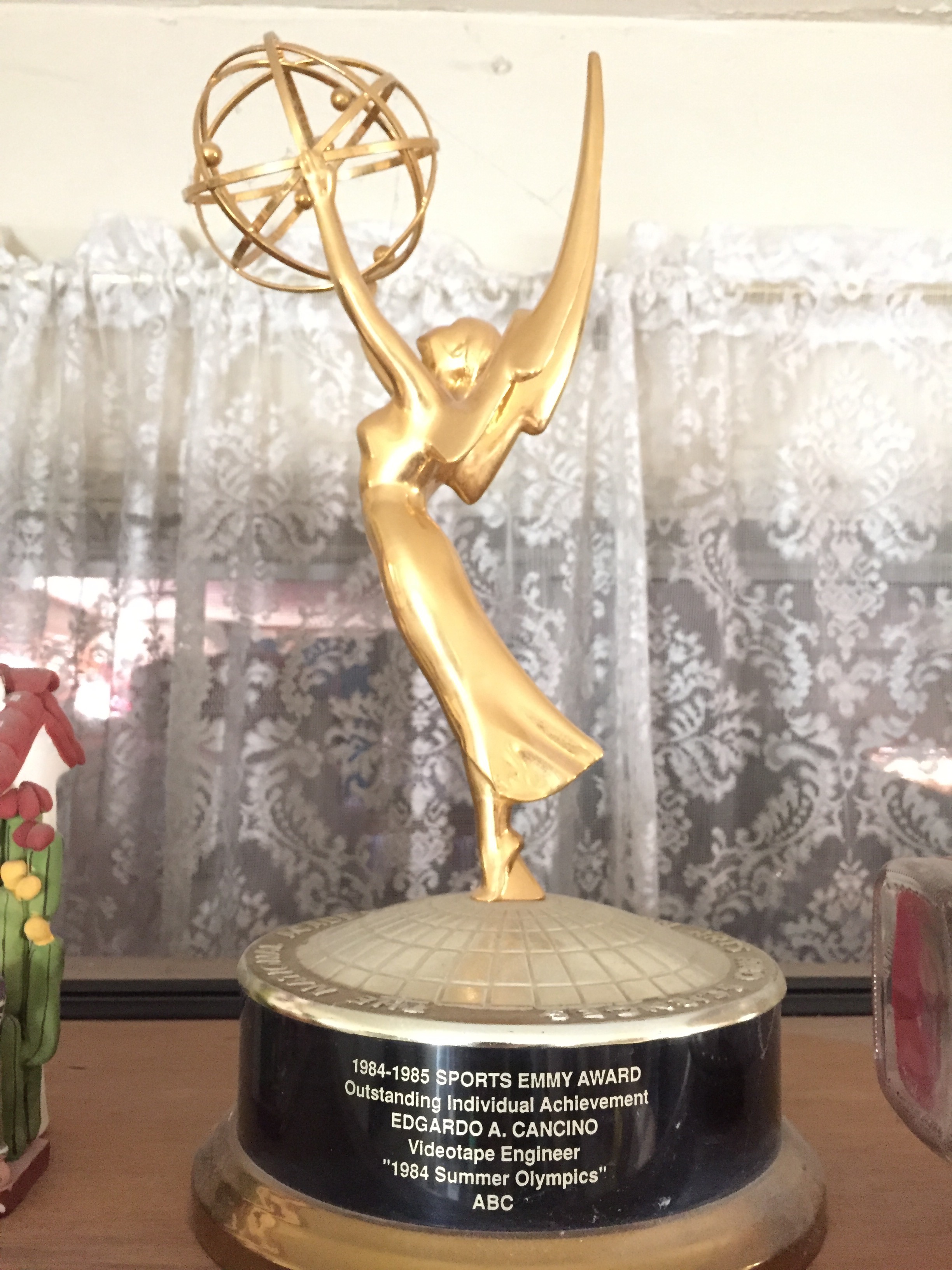 1984-1985 Sports Emmy Award Outstanding Individual Achievement Videotape Engineer 1984 Summer Olympics