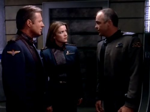 Still of Bruce Boxleitner, Claudia Christian and Jerry Doyle in Babilonas 5 (1994)