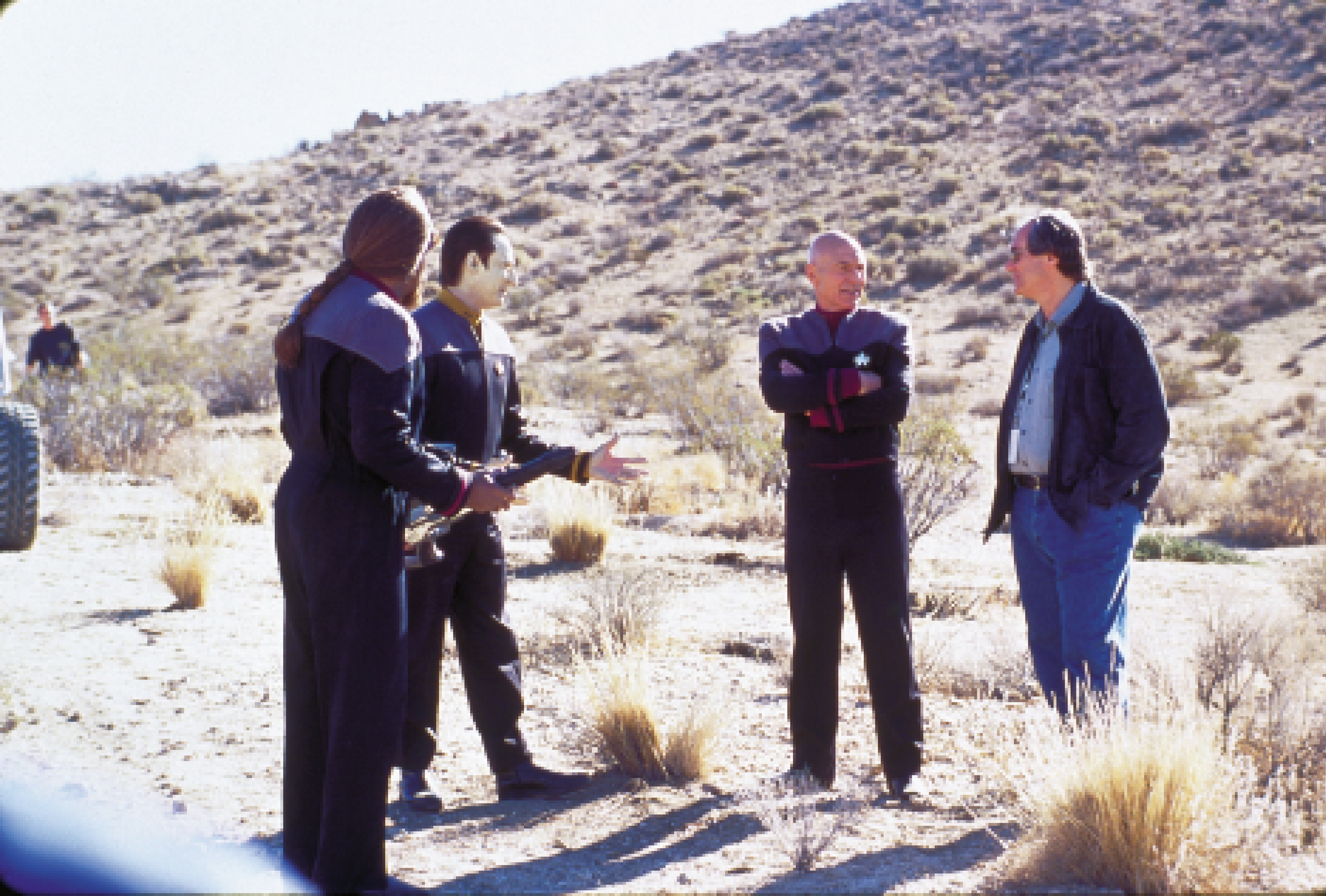 Still of Michael Dorn, Brent Spiner and Patrick Stewart in Star Trek: Nemesis (2002)