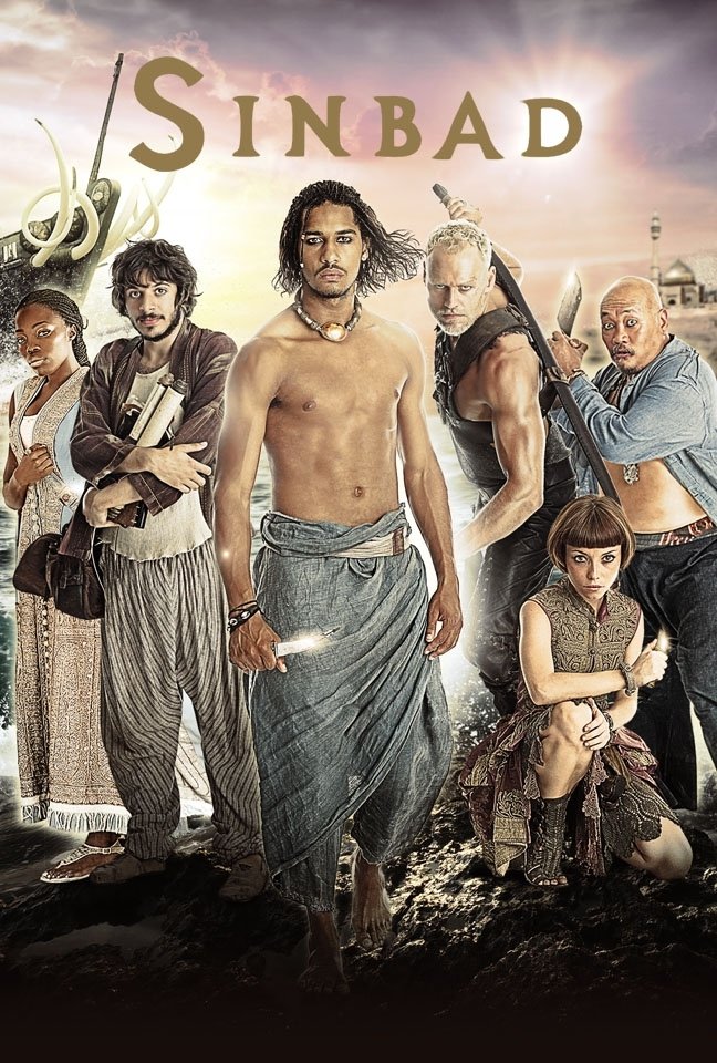 Dimitri Leonidas, Junix Inocian, Elliot Cowan, Elliot Knight, Marama Corlett and Estella Daniels in Sinbad (2012)