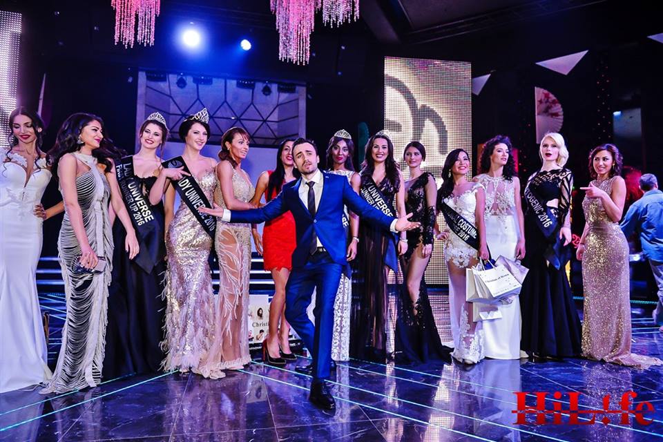 Pavel Vladimirov with some of the contestants of Lady Universe 2016